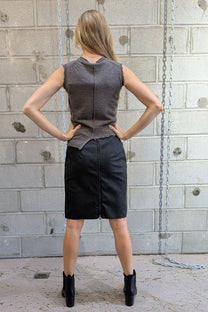 Daniel Basta Italy stretch fitted leather skirt with a full zipper - Lili The First boutique NYC Meatpacking