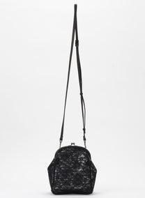 Yohji Yamamoto Discord lace pochette evening bag clutch with clasp removable adjustable strap
