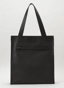 Yohji Yamamoto Discord shopping bag outside clasp detail black leather