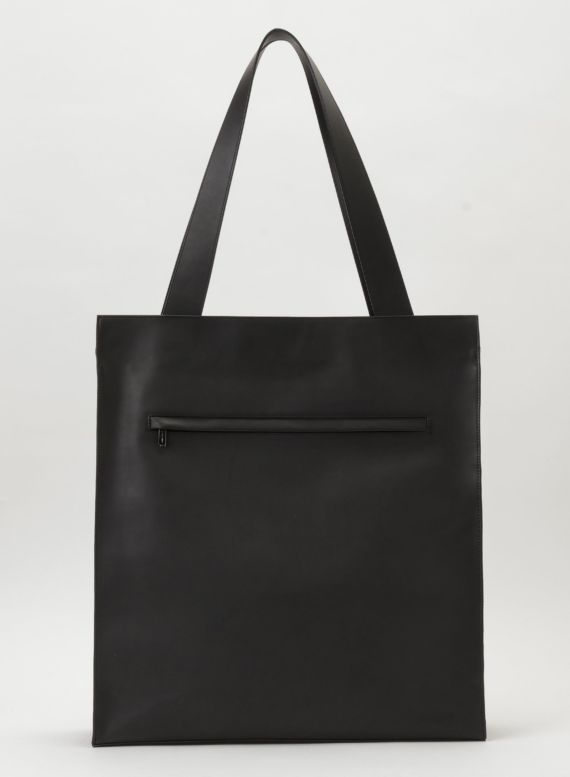Yohji Yamamoto Discord shopping bag outside clasp detail black leather
