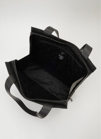 Yohji Yamamoto Discord shopping bag outside clasp detail black leather