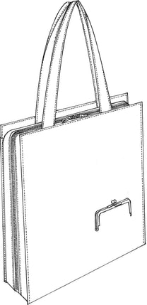 Yohji Yamamoto Discord shopping bag outside clasp detail black leather