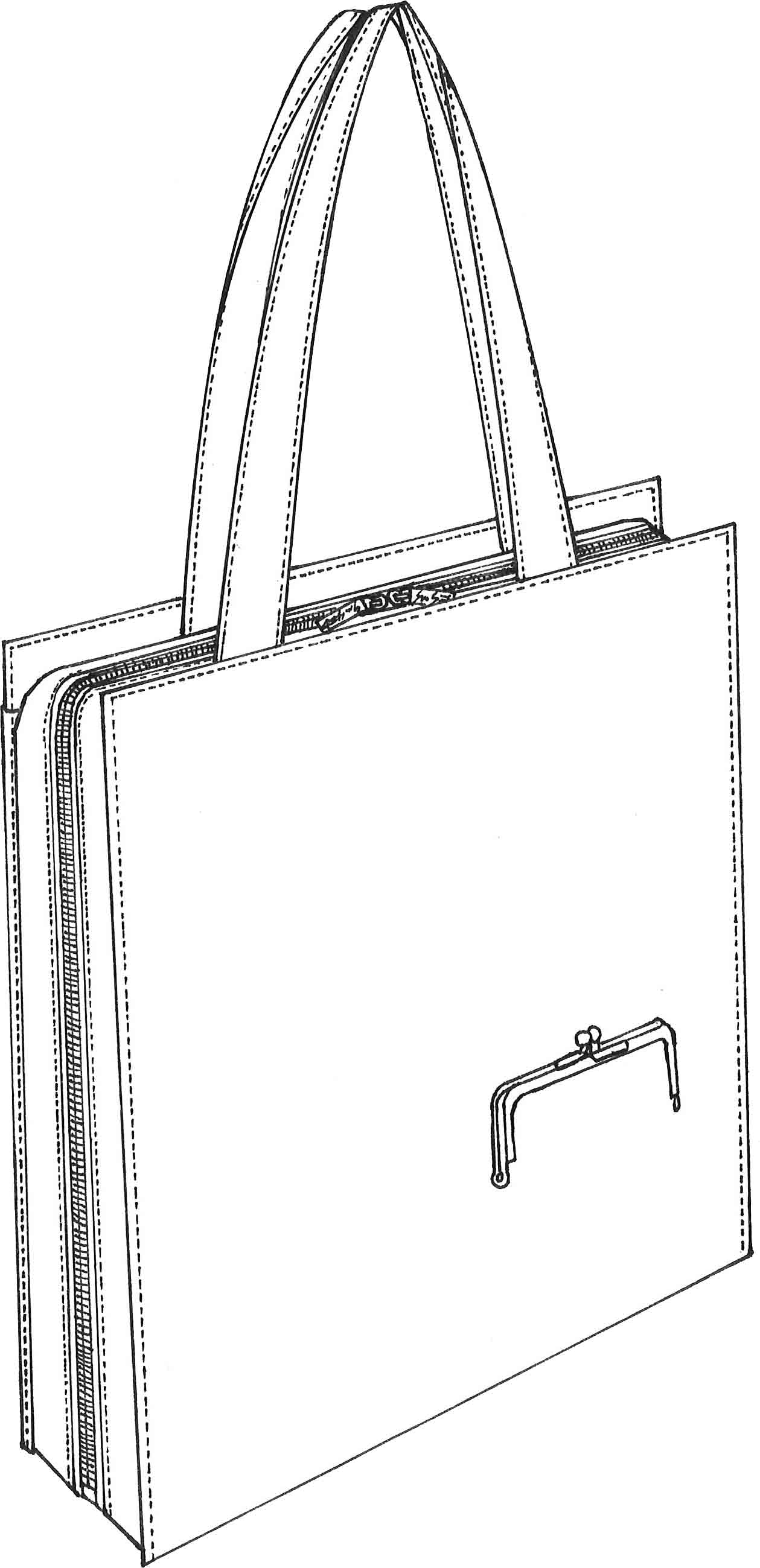 Yohji Yamamoto Discord shopping bag outside clasp detail black leather
