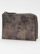 Yohji Yamamoto  Discord Flat Bronze Zip Wallet leather