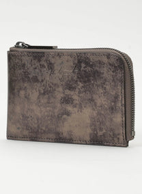 Yohji Yamamoto  Discord Flat Bronze Zip Wallet leather