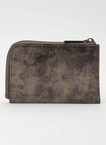 Yohji Yamamoto  Discord Flat Bronze Zip Wallet leather