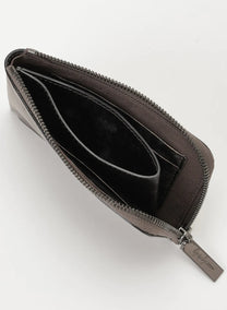 Yohji Yamamoto  Discord Flat Bronze Zip Wallet leather