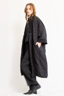 Gershon Bram - Coat Duster Kimono - Quilted - Black