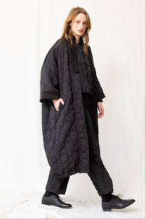 Gershon Bram - Coat Duster Kimono - Quilted - Black