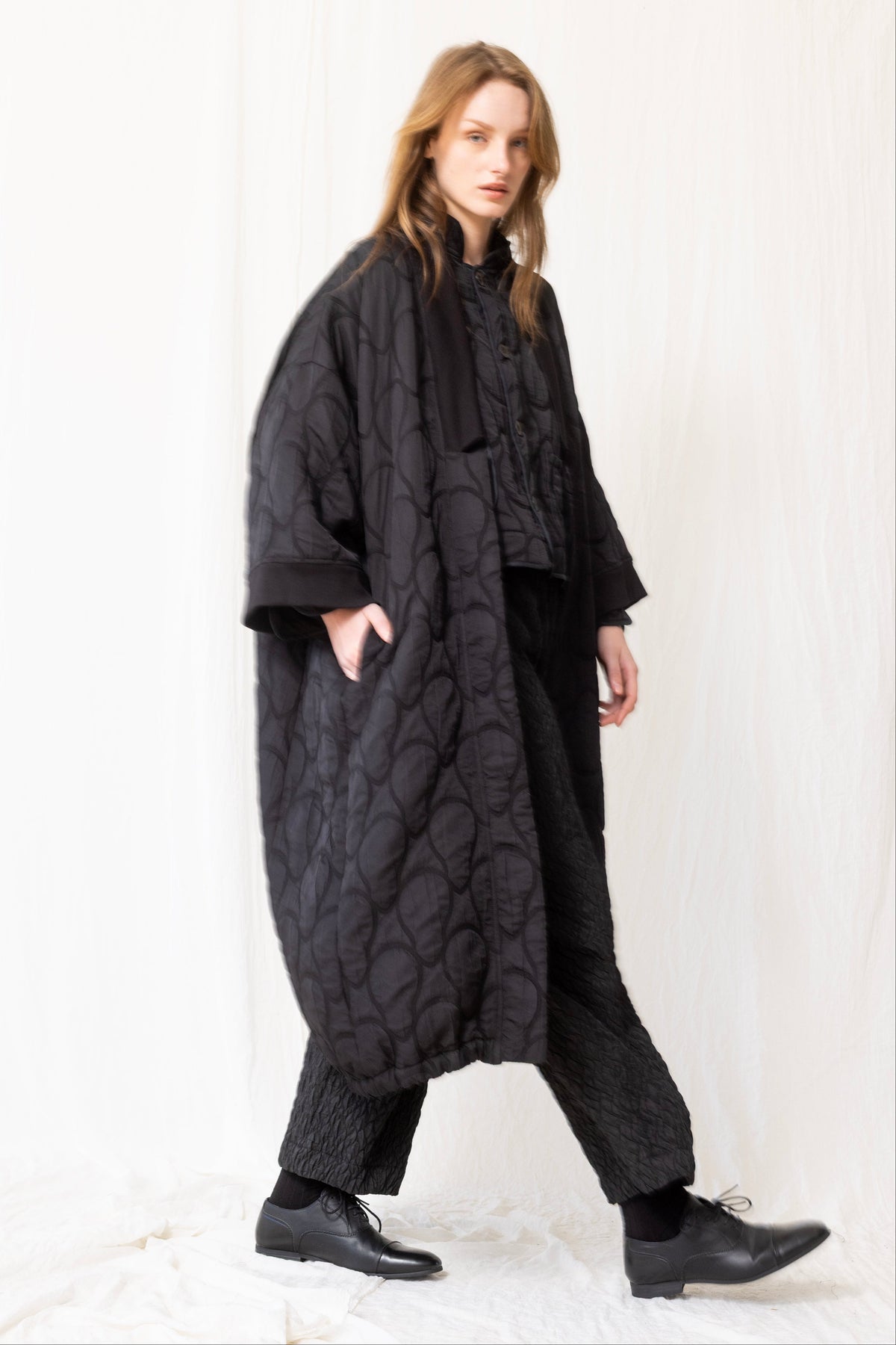 Gershon Bram - Coat Duster Kimono - Quilted - Black