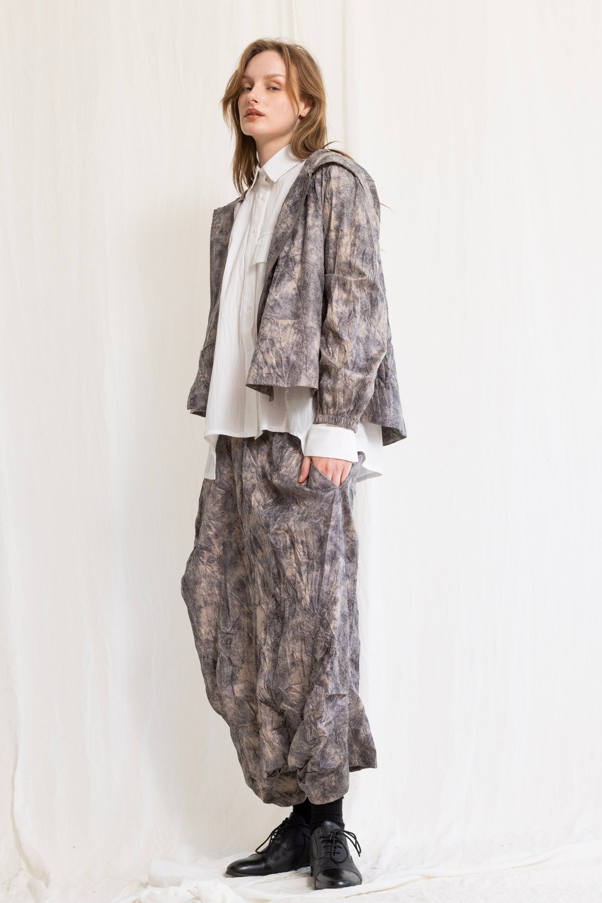 Gershon Bram - Jacket - Hood - Abstract - Crinkle