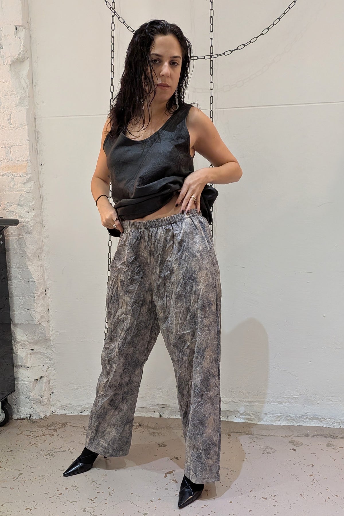 Gershon Bram - pants - elastic waist - wrinkle