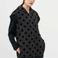Gershon Bram Romeo Vest, black velvet polka dots. Available at LiLi The First boutique.