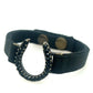 Horse shoe crystals cuff leather
