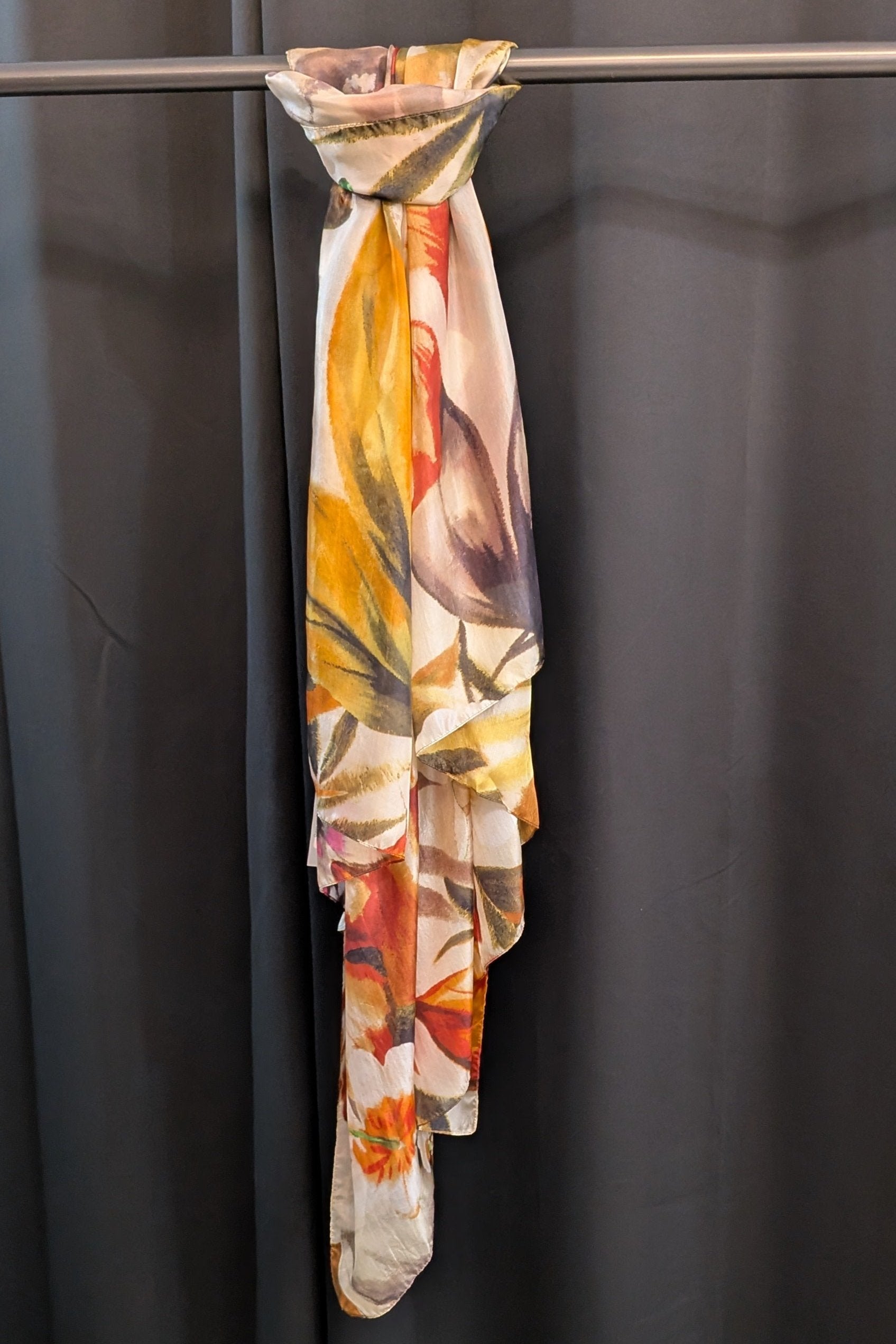 Italian Silk Flowers Scarf