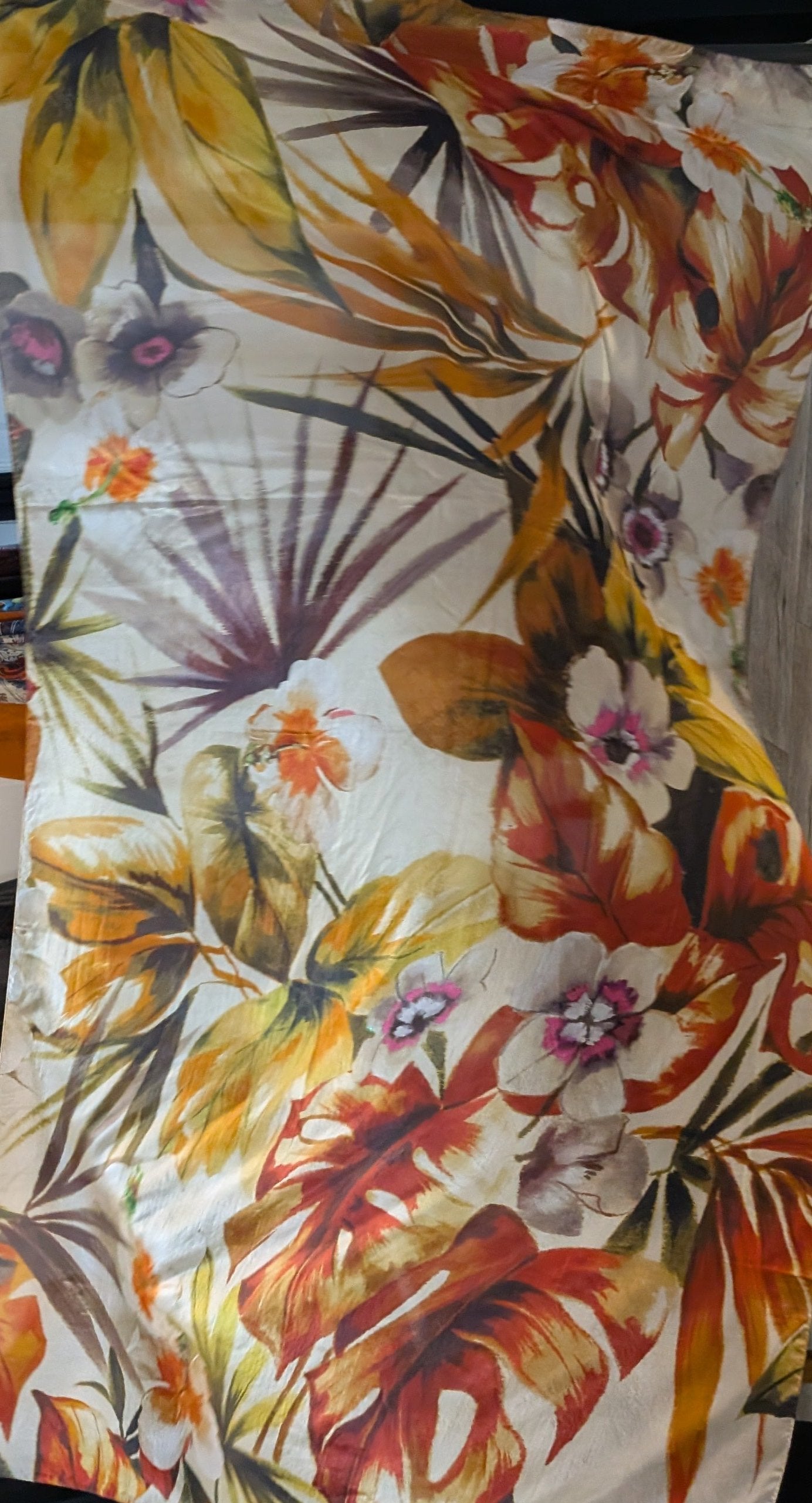 Italian Silk Flowers Scarf