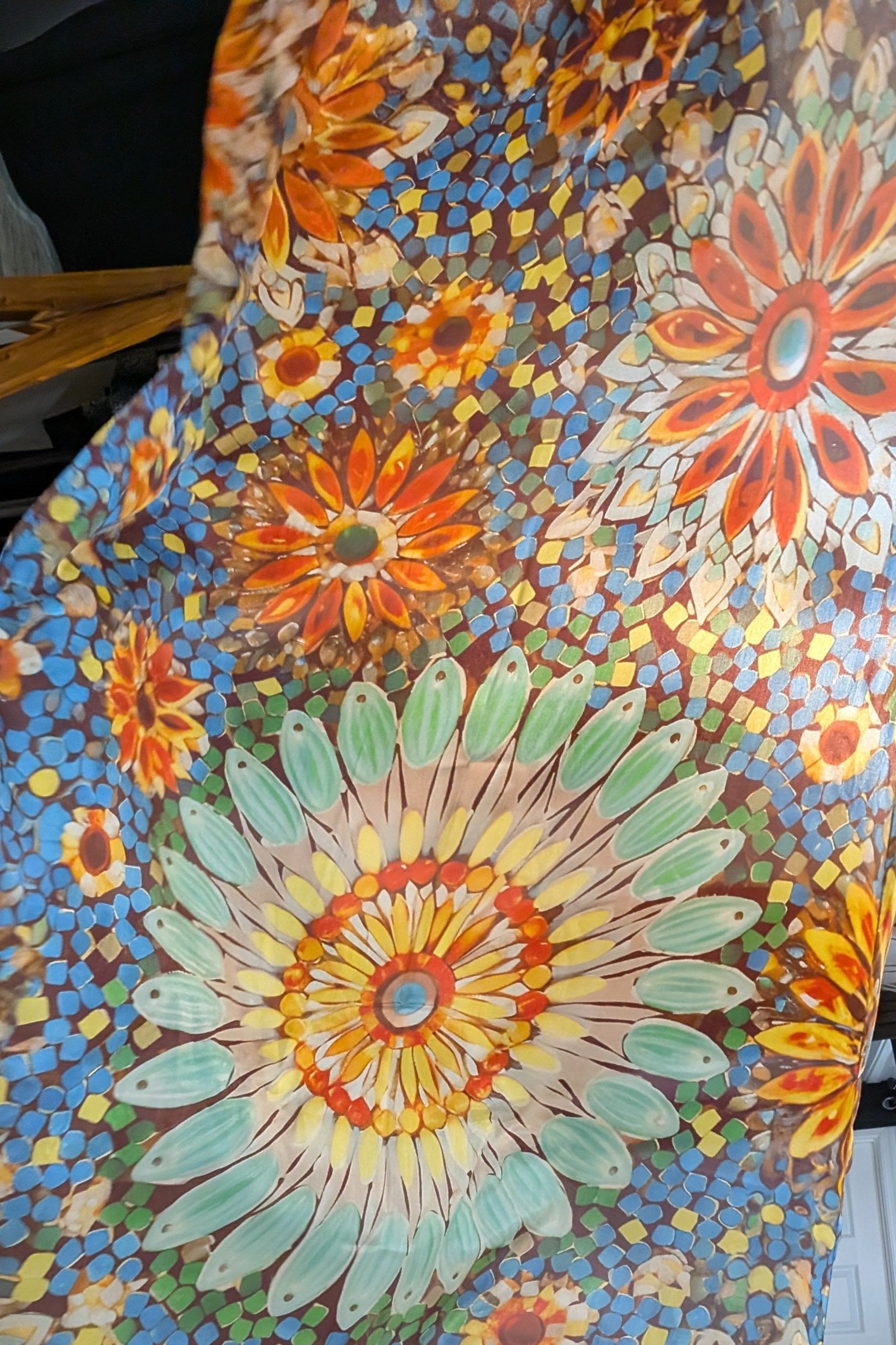 Italian Silk Flowers collage Scarf