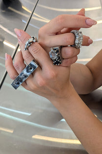 Jill Herlands - long Ring - Sterling silver - CZ