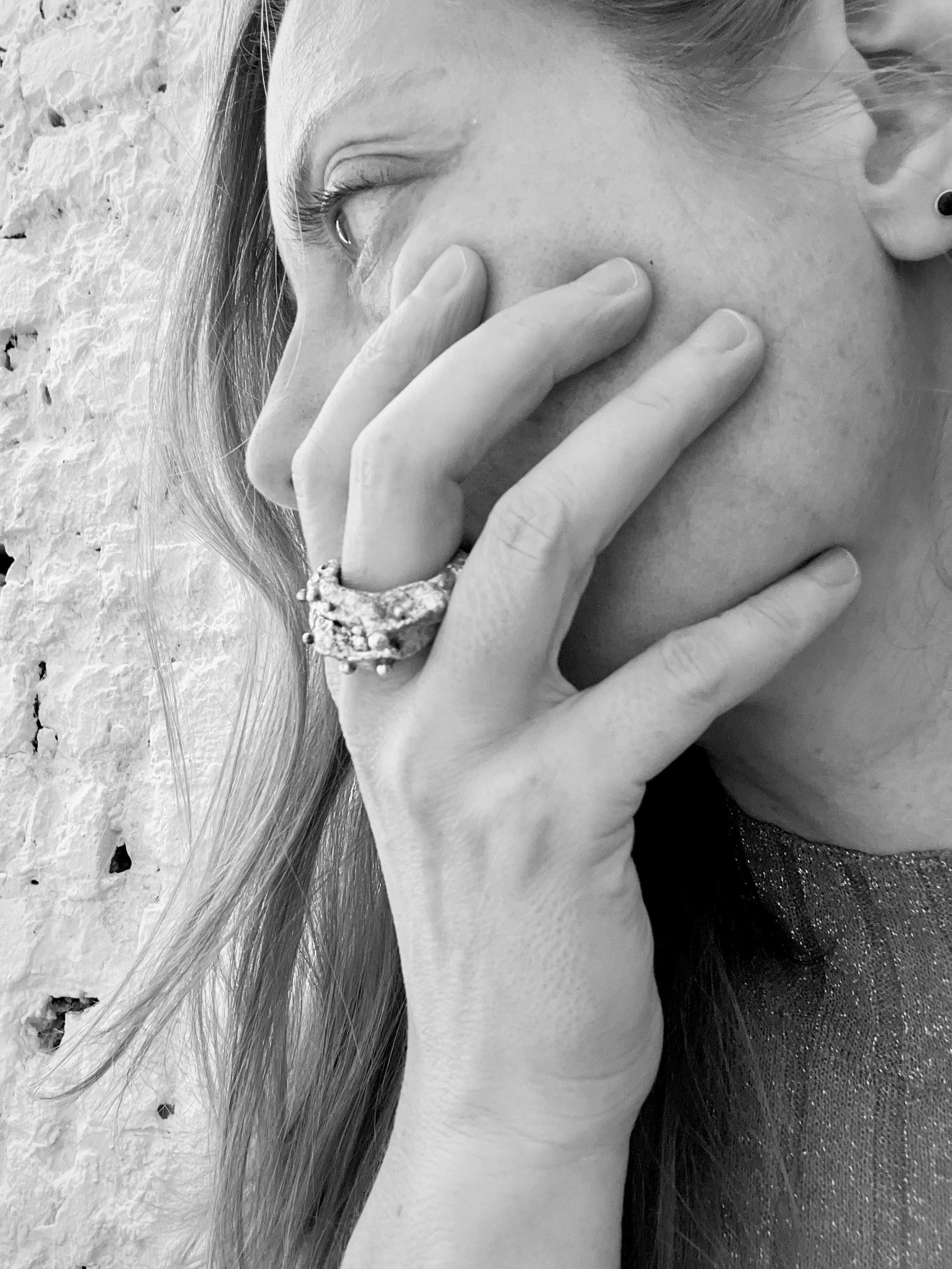 Jill Herlands ring - sterling silver - hand fabricated - one of a kind