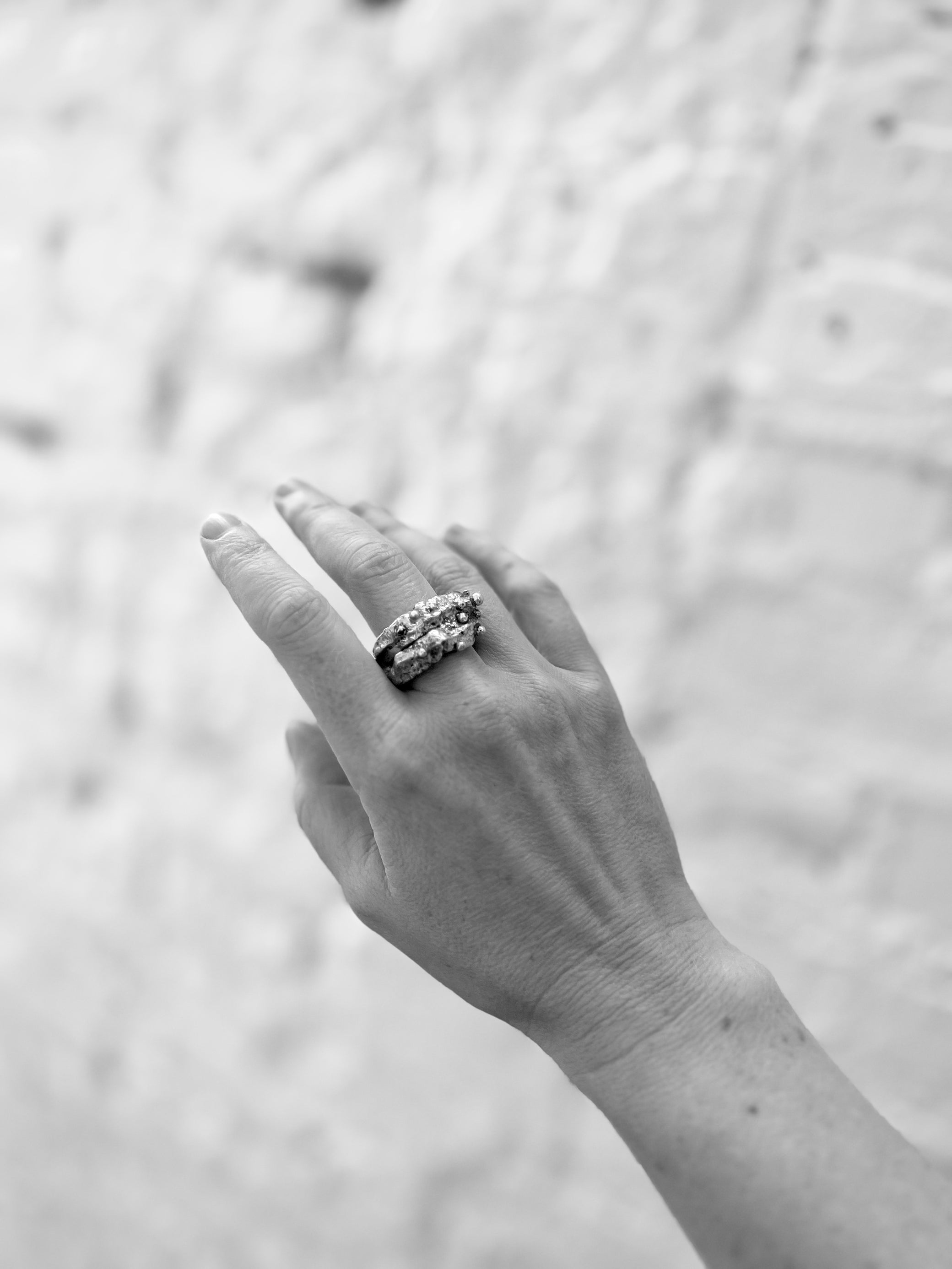 Jill Herlands ring - sterling silver - hand fabricated - one of a kind