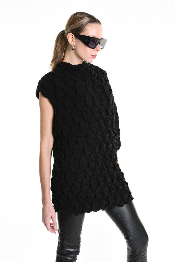 La Haine Inside Us Textured One Sleeve Top - Lili the First Boutique NYC