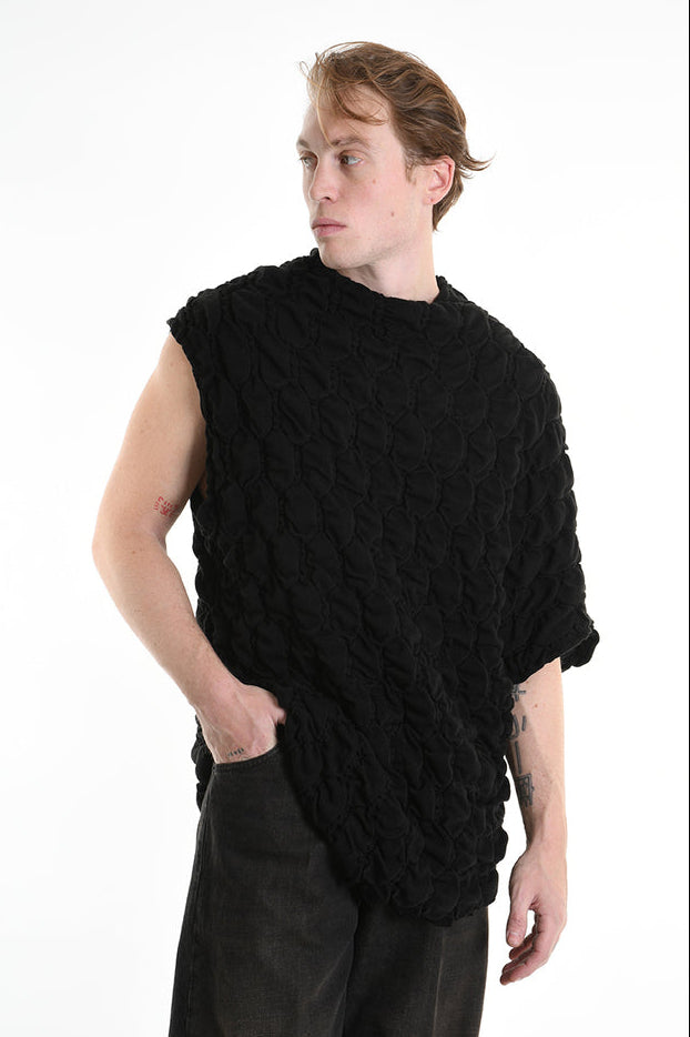 La Haine Inside Us Textured One Sleeve Top - Lili the First Boutique NYC