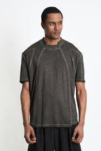 La-Haine Inside Us - oversized T-shirt, mud color, hand dyes, cotton