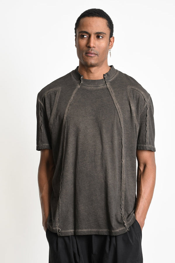 La-Haine Inside Us - oversized T-shirt, mud color, hand dyes, cotton