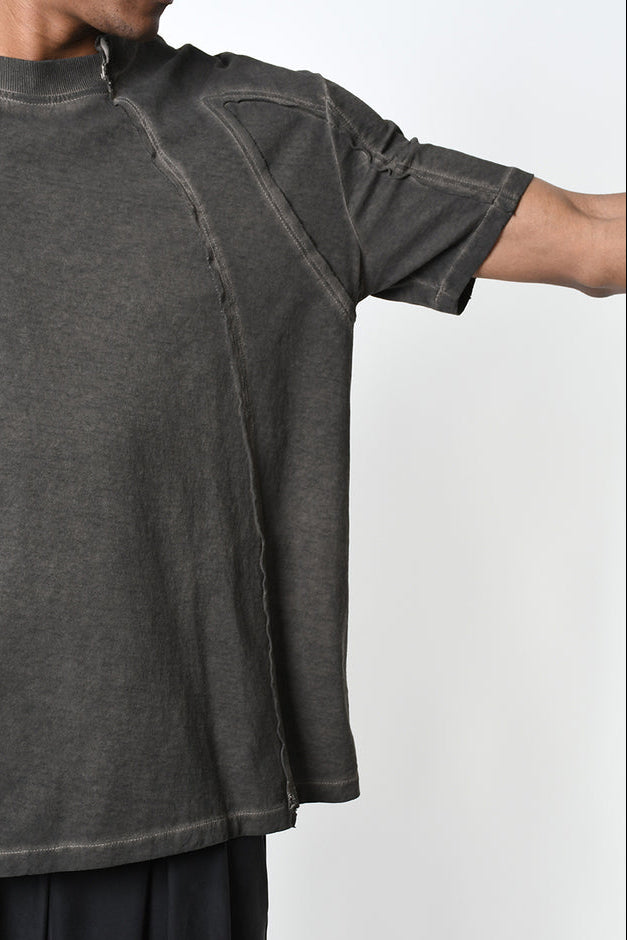 La-Haine Inside Us - oversized T-shirt, mud color, hand dyes, cotton