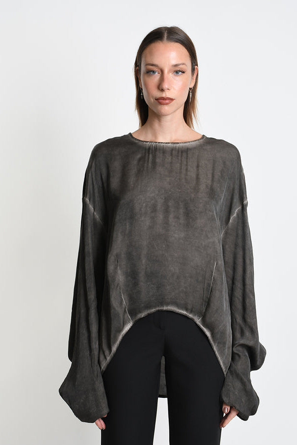 La-Haine Inside Us Civita top, oversized viscose gray