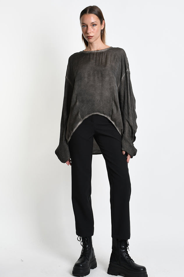 La-Haine Inside Us Civita top, oversized viscose gray