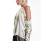 La Haine Inside Us. Cold shoulder sweater gold paint. LiLi The First boutique
