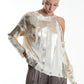 La Haine Inside Us. Cold shoulder sweater gold paint. LiLi The First boutique