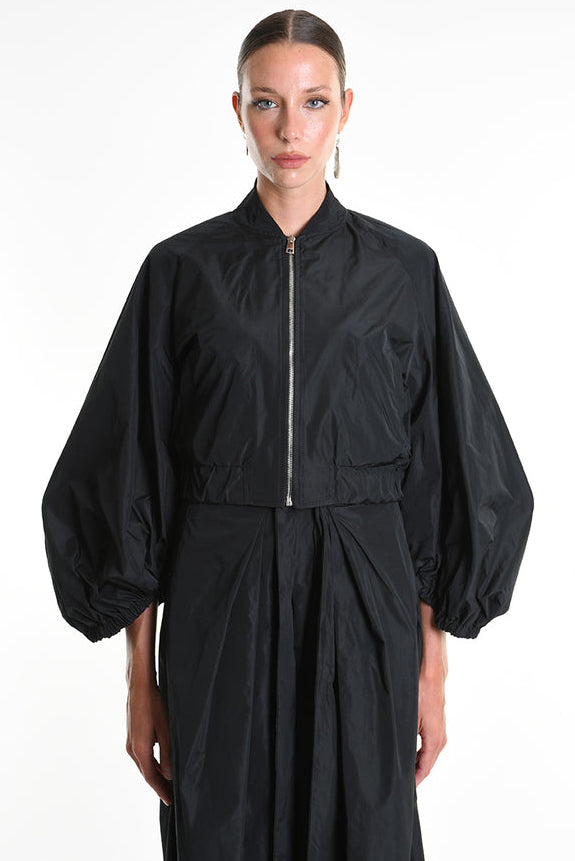 La Haine Inside Us - Bomber Jacket - cropped - Nylon - Raglan sleeves - Black