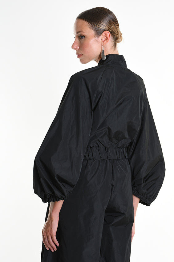 La Haine Inside Us - Bomber Jacket - cropped - Nylon - Raglan sleeves - Black