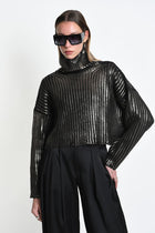 La Haine Inside Us - Gold knit rib sweater