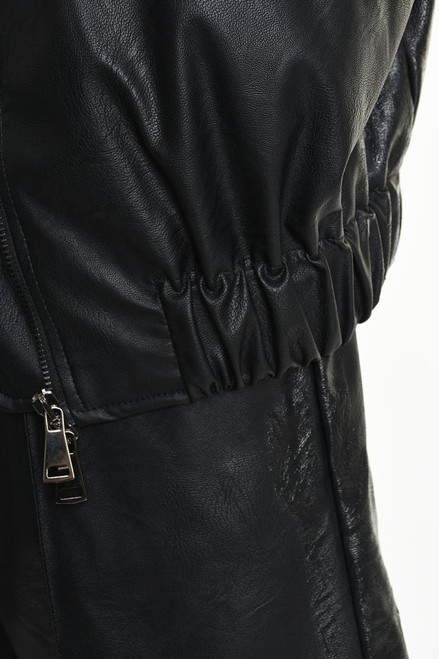 La Haine Inside Us - Jacket Vest Top - Faux leather - Eco Leather - Cargo - Black - Men Unisex Collection