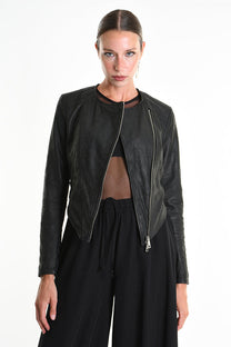 La Haine Inside Us - Leather Jacket - Fitted - Italian - Nubuck  - Black