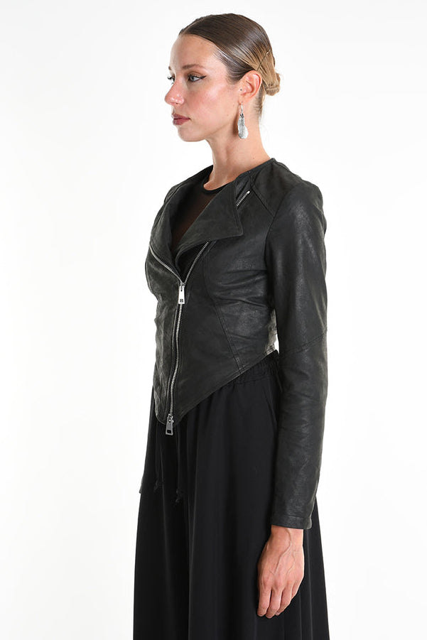 La Haine Inside Us - Leather Jacket - Fitted - Italian - Nubuck  - Black