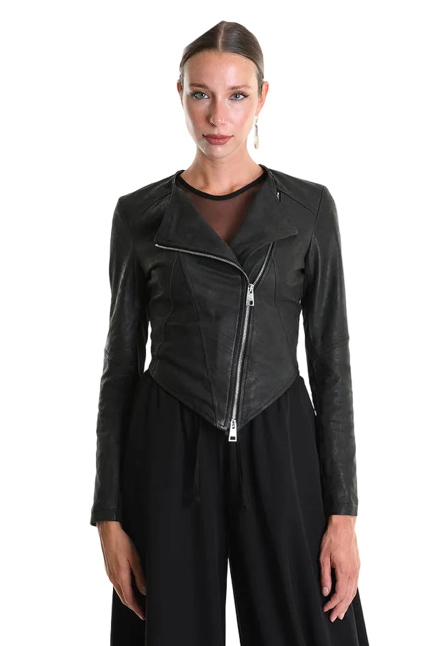 La Haine Inside Us - Leather Jacket - Fitted - Italian - Nubuck  - Black