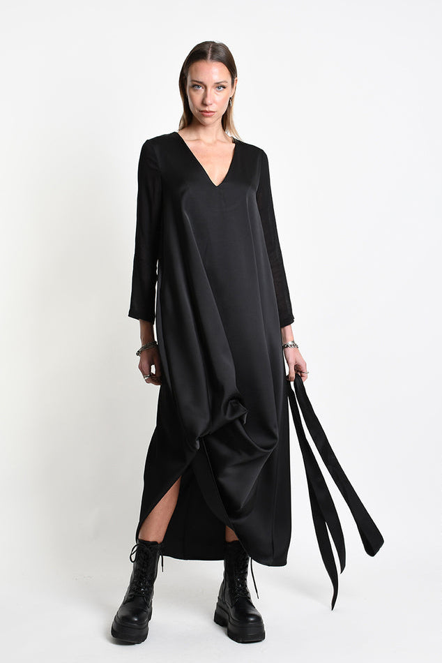 La Haine Inside Us - Midi Maxi dress - caftan - long sleeves - V neck