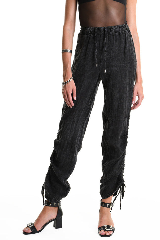 La Haine Inside Us - Pants - Linen - ruched sides