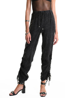 La Haine Inside Us - Pants - Linen - ruched sides