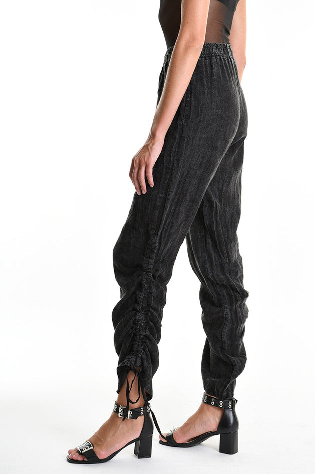 La Haine Inside Us - Pants - Linen - ruched sides