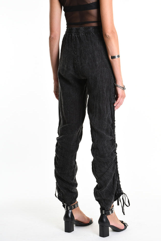 La Haine Inside Us - Pants - Linen - ruched sides