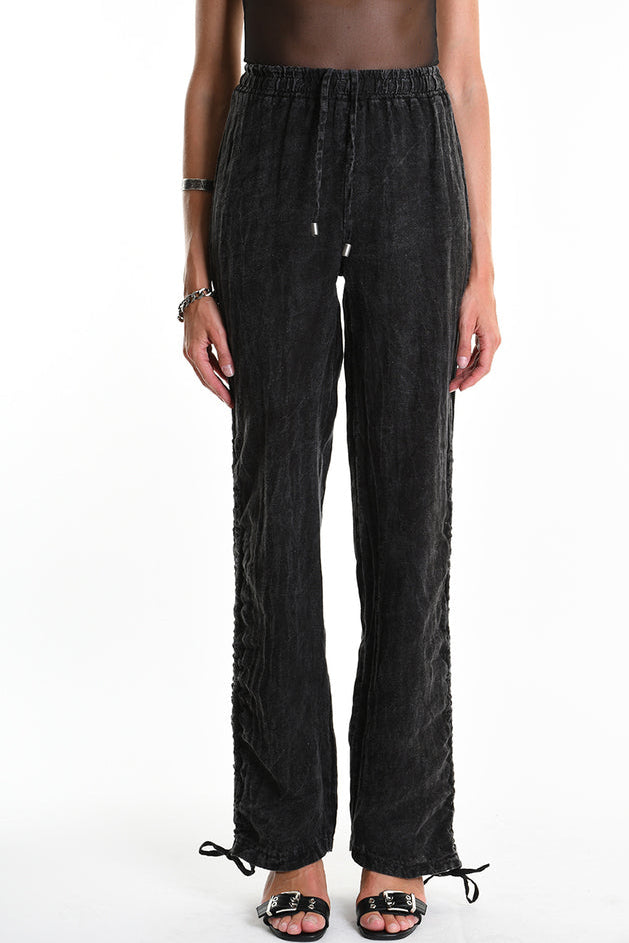 La Haine Inside Us - Pants - Linen - ruched sides