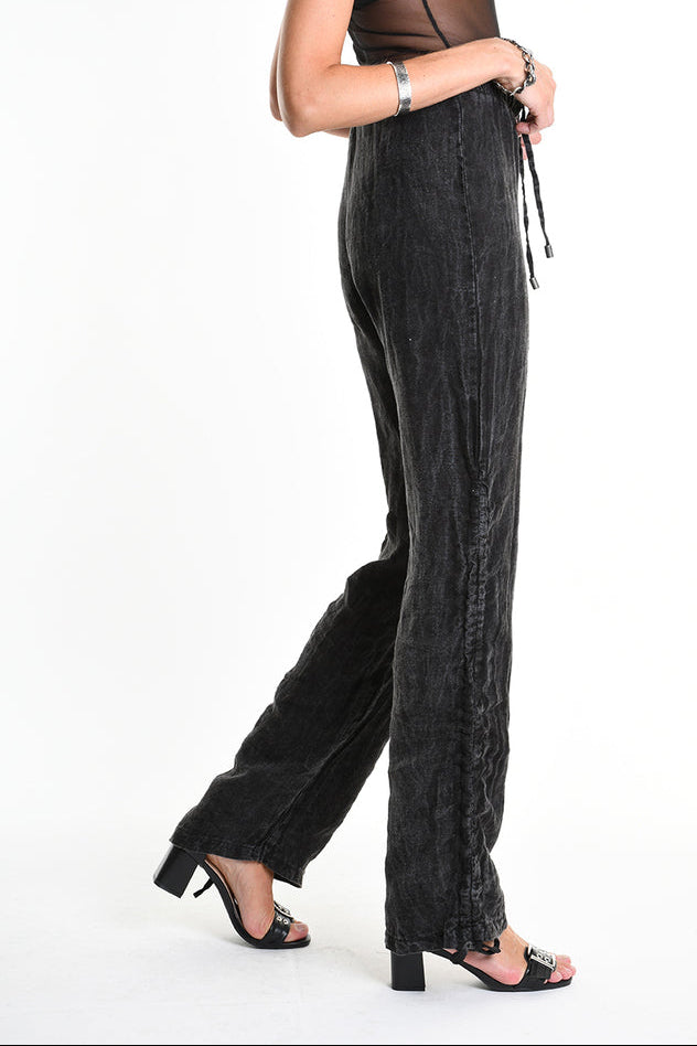 La Haine Inside Us - Pants - Linen - ruched sides