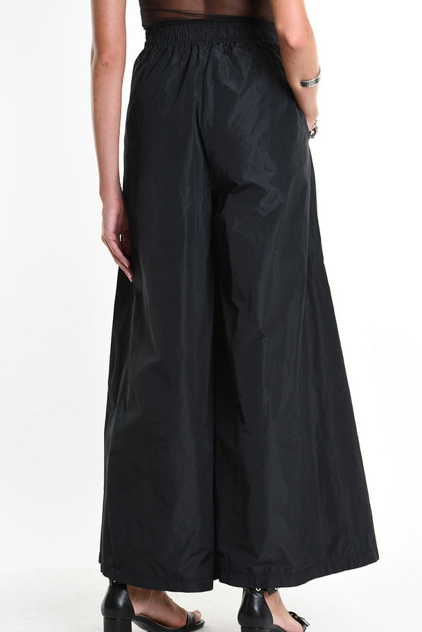 La Haine Inside Us - Pants - Wide leg - Taffeta - Black