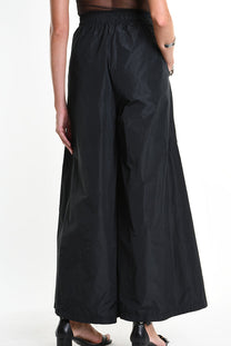 La Haine Inside Us - Pants - Wide leg - Taffeta - Black