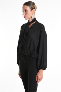 La Haine Inside Us - Pussy Blouse - Wrap = Neck tie - Black